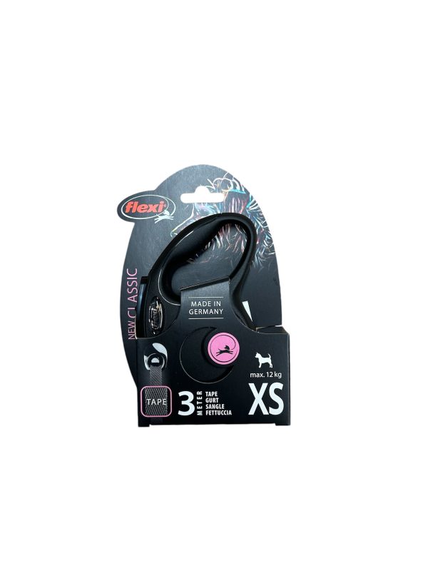 Flexi Classic XS  Black tape lead 3 metres