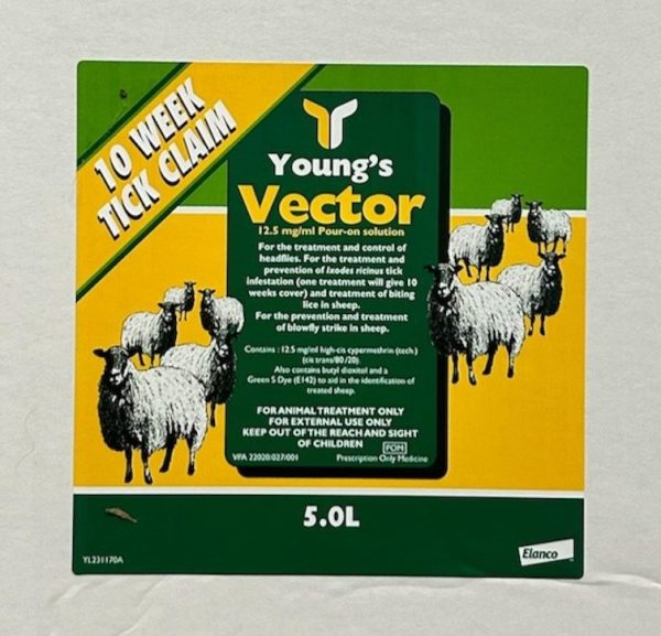 Youngs Vector 12.5mg/ml Cypermethrin pour on solution 5.0litre